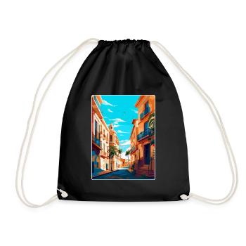 Valencia Spanien Vintage Reiseplakat Souvenir WPA - Turnbeutel - Schwarz - Vorne