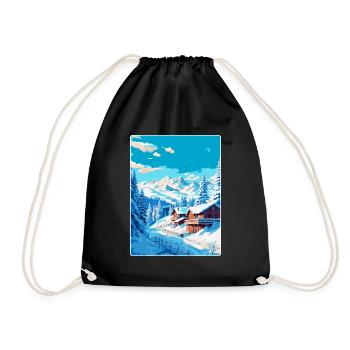 Méribel France Affiche de voyage vintage Souvenir WPA - Sac de sport léger - noir - Devant