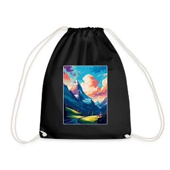 Grindelwald Switzerland Vintage Travel Poster WPA - Drawstring Bag - black - Front