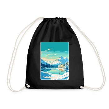 St Moritz Suisse Affiche de voyage vintage WPA - Sac de sport léger - noir - Devant