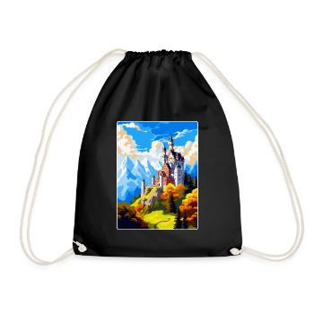 Château de Neuschwanstein Allemagne Affiche de voyage WPA - Sac de sport léger - noir - Devant