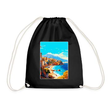Kreta Griechenland Vintage Reiseplakat WPA Souvenir - Turnbeutel - Schwarz - Vorne