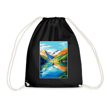 Die Fjorde Norwegen Vintage Reiseplakat Souvenir - Turnbeutel - Schwarz - Vorne