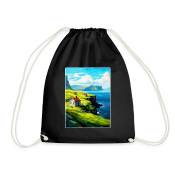 Îles Féroé Danemark Affiche de voyage vintage WPA - Sac de sport léger - noir - Devant