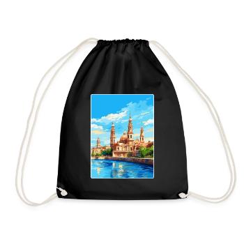 Saragosse Espagne Affiche de voyage vintage Souvenir WPA - Sac de sport léger - noir - Devant