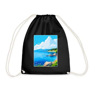 Affiche de voyage vintage de l’île de Meganisi en Grèce WPA - Sac de sport léger - noir - Devant