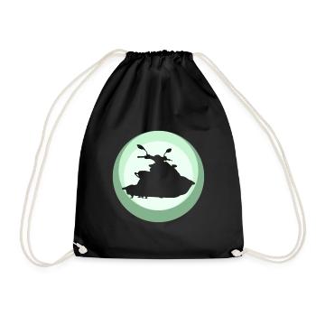 Jet Ski Motor Boat Water Ski - Drawstring Bag - black - Front