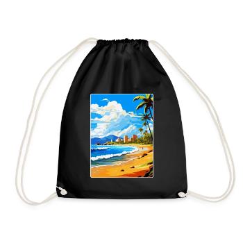 Playa De Las Americas Spanien Vintage Reiseplakat - Turnbeutel - Schwarz - Vorne