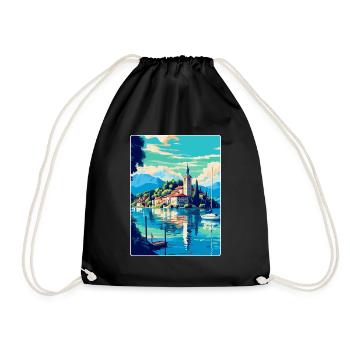 Worthersee Autriche Affiche de voyage vintage souvenir - Sac de sport léger - noir - Devant