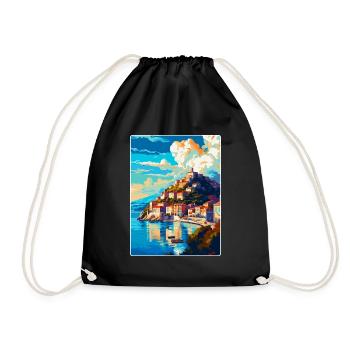 Kavala Grèce Vintage Affiche de voyage WPA Souvenir - Sac de sport léger - noir - Devant
