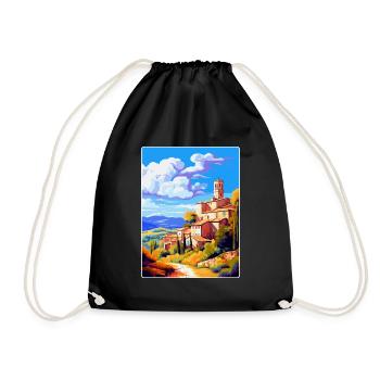 Llagostera Spanien Vintage Reiseplakat Souvenir - Turnbeutel - Schwarz - Vorne