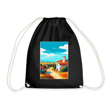Alentejo Portugal Affiche de voyage vintage souvenir - Sac de sport léger - noir - Devant
