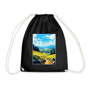 Karkonosze Pologne Affiche de voyage vintage souvenir - Sac de sport léger - noir - Devant