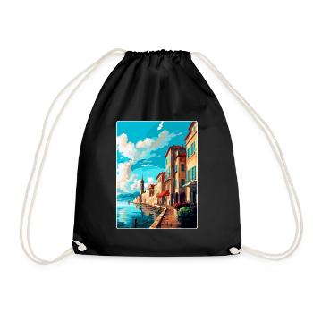 Bayonne France Vintage Travel Poster Souvenir WPA - Drawstring Bag - black - Front
