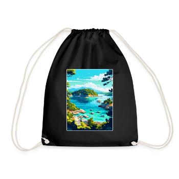 Mljet Nationalpark Kroatien Vintage Reiseplakat - Turnbeutel - Schwarz - Vorne