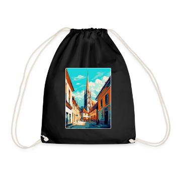 Osijek Kroatien Vintage Reiseplakat Souvenir WPA - Turnbeutel - Schwarz - Vorne
