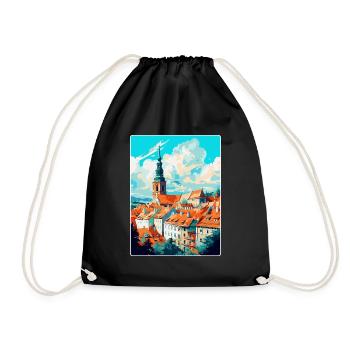 Mikulov République tchèque Affiche de voyage vintage WPA - Sac de sport léger - noir - Devant
