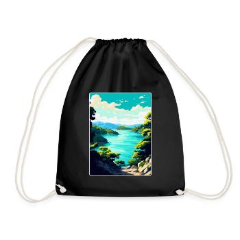 Mljet Kroatien Vintage Reiseposter WPA Souvenir - Turnbeutel - Schwarz - Vorne