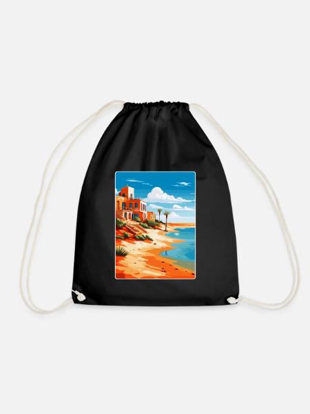 Fuerteventura Spanien Vintage Reiseplakat Souvenir - Turnbeutel - Schwarz