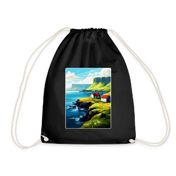 Affiche de voyage vintage des îles Féroé Danemark WPA Art - Sac de sport léger - noir - Devant