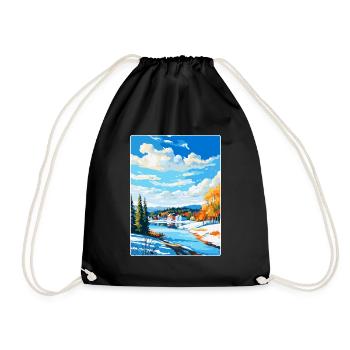 Affiche de voyage vintage Lahti Finlande WPA Souvenir - Sac de sport léger - noir - Devant