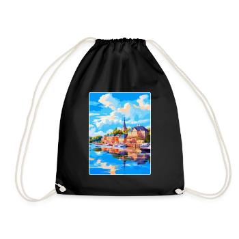 Souvenir de l’affiche de voyage vintage Naantali Finlande - Sac de sport léger - noir - Devant