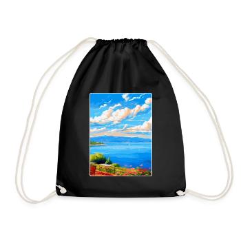 Lac de Bracciano Italie Affiche de voyage vintage WPA Art - Sac de sport léger - noir - Devant
