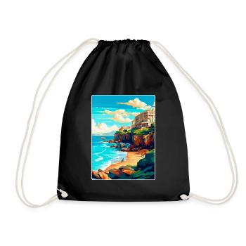 Biarritz Frankreich Vintage Reiseplakat Souvenir WPA - Turnbeutel - Schwarz - Vorne