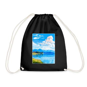 Lake Varese Italy Vintage Travel Poster Souvenir - Drawstring Bag - black - Front