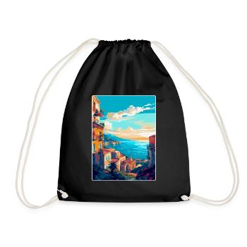 Naples Italy Vintage Travel Poster WPA Souvenir - Drawstring Bag - black - Front