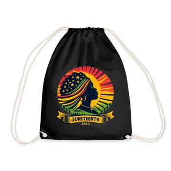 Celebrating Juneteenth: Freedom, Heritage, Unity - Drawstring Bag - black - Front