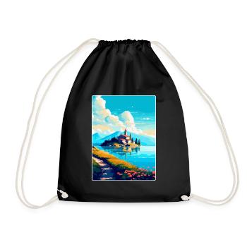 Visovac Kroatien Vintage Reiseplakat Souvenir WPA - Turnbeutel - Schwarz - Vorne