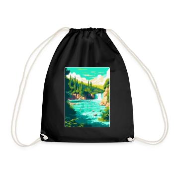 Krka Nationalpark Kroatien Vintage Reiseplakat - Turnbeutel - Schwarz - Vorne