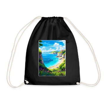 Zakynthos Grèce Affiche de voyage vintage souvenir - Sac de sport léger - noir - Devant