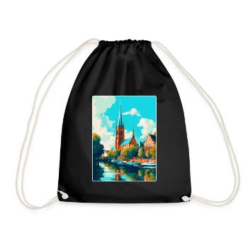Affiche de voyage vintage de Lübeck Allemagne Souvenir WPA - Sac de sport léger - noir - Devant