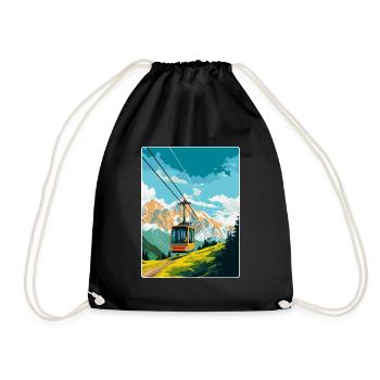 Penkenbahn Autriche Affiche de voyage vintage souvenir - Sac de sport léger - noir - Devant