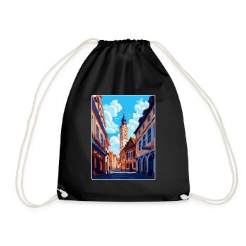 Weimar Germany Vintage Travel Poster Souvenir WPA - Drawstring Bag - black - Front