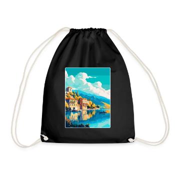 Ioannina Greece Vintage Travel Poster Souvenir WPA - Drawstring Bag - black - Front