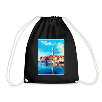 Vodice Kroatien Vintage Reiseplakat Souvenir WPA - Turnbeutel - Schwarz - Vorne