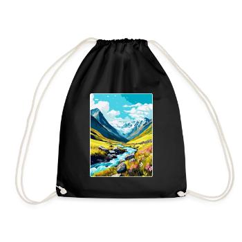 Hohe Tauern Österreich Vintage Reiseplakat Souvenir - Turnbeutel - Schwarz - Vorne