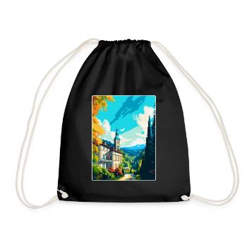 Baden Baden Allemagne Affiche de voyage vintage souvenir - Sac de sport léger - noir - Devant
