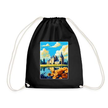 Loire Valley France Vintage Travel Poster Souvenir - Drawstring Bag - black - Front