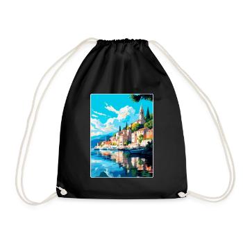 Skradin Kroatien Vintage Reiseplakat Souvenir WPA - Turnbeutel - Schwarz - Vorne