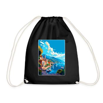 Samos Griechenland Vintage Reiseposter WPA Souvenir - Turnbeutel - Schwarz - Vorne