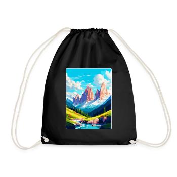 Dolomiten Italien Vintage Reiseplakat Souvenir WPA - Turnbeutel - Schwarz - Vorne