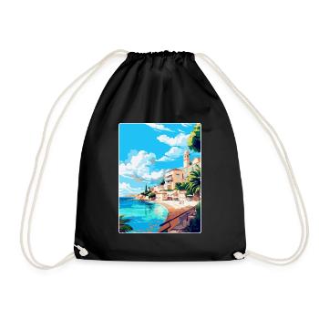 Estoril Portugal Affiche de voyage vintage souvenir - Sac de sport léger - noir - Devant
