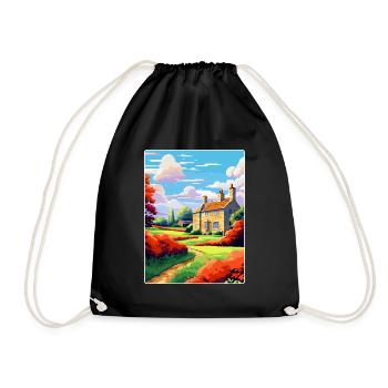 Cotswolds Angleterre Royaume-Uni Affiche de voyage vintage WPA Art - Sac de sport léger - noir - Devant