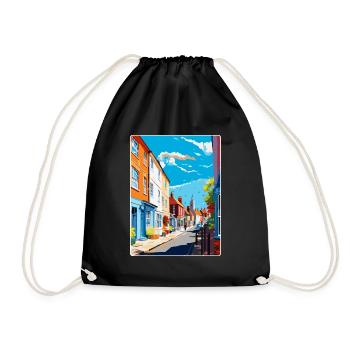 Faversham Angleterre Royaume-Uni Affiche de voyage vintage WPA Art - Sac de sport léger - noir - Devant