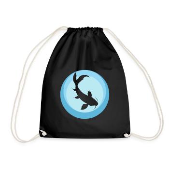 Tête de poisson Koi - Sac de sport léger - noir - Devant