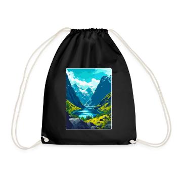Die Fjorde Norwegen Vintage Reiseplakat Souvenir - Turnbeutel - Schwarz - Vorne